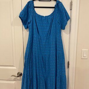 Lane Bryant Convertible Off-the-shoulder Tiered Midi Dress